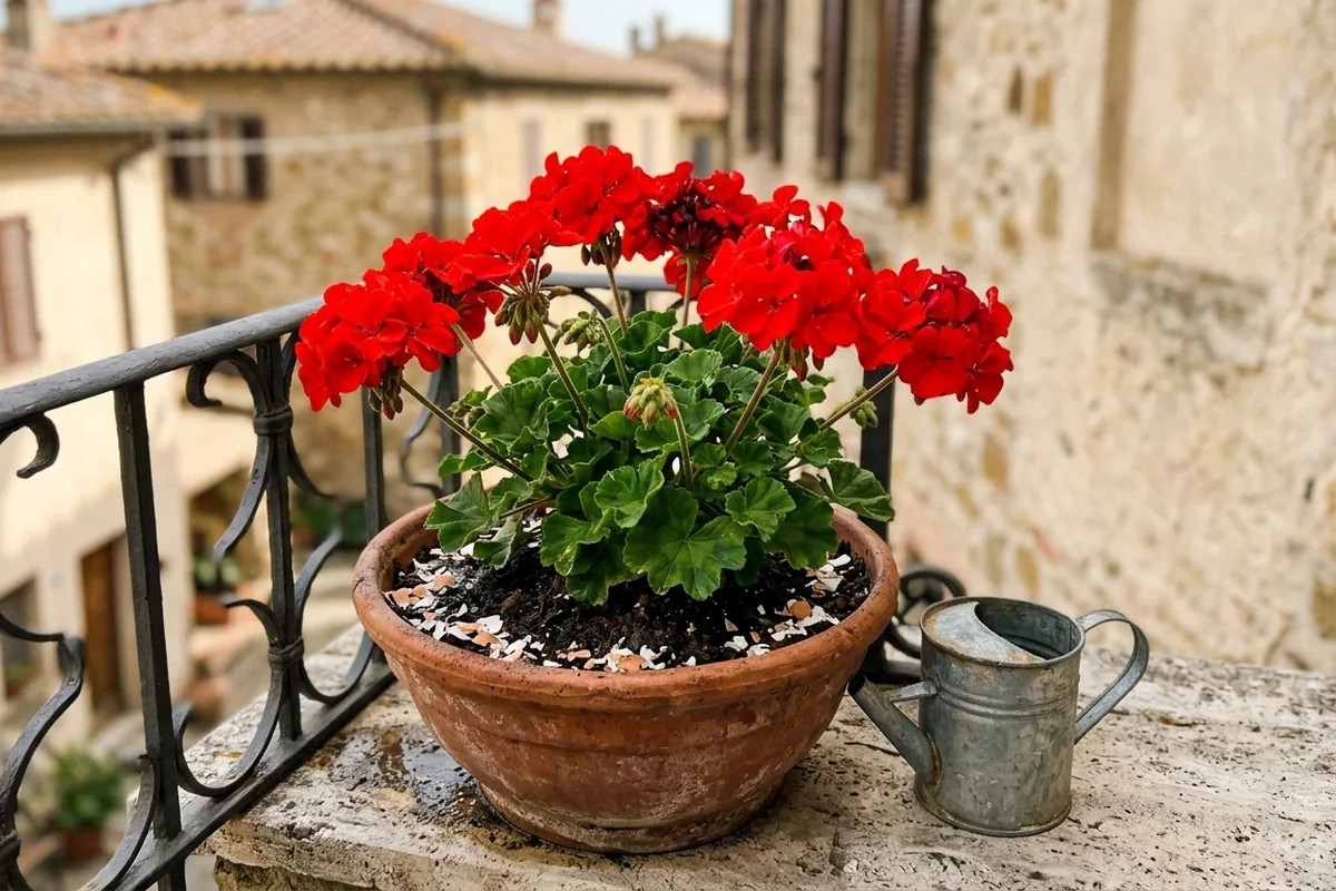 Gerani esplosivi di fiori: il trucco dell'acqua di cottura delle uova che pochi usano