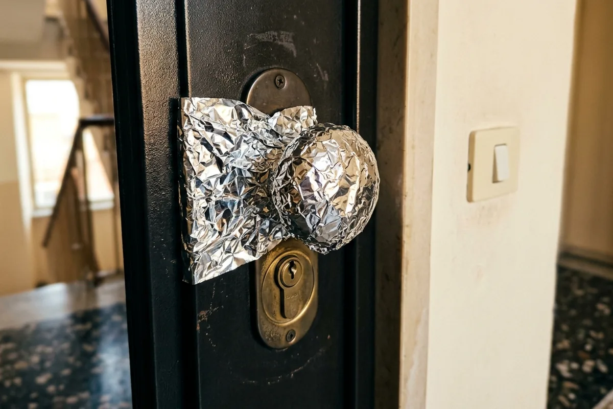Il trucco con la carta alluminio sulla porta che molti ignorano (e perché può rendere casa meno vulnerabile)