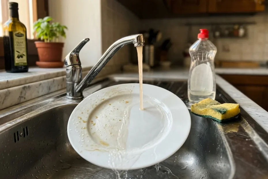 Lavare con acqua calda: l’errore che rovina piatti, pentole e… spreca soldi