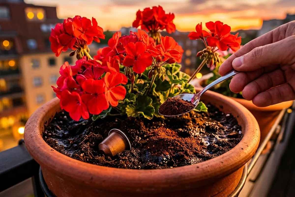L'ingrediente della colazione che fa impazzire i gerani: metti questo scarto nel terreno entro stasera