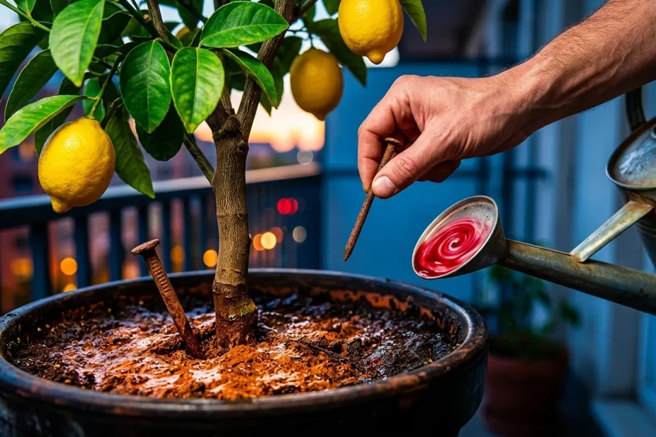 Metti un chiodo arrugginito nel vaso dei limoni stasera: il trucco del 29 marzo che salva l'albero in 7 giorni