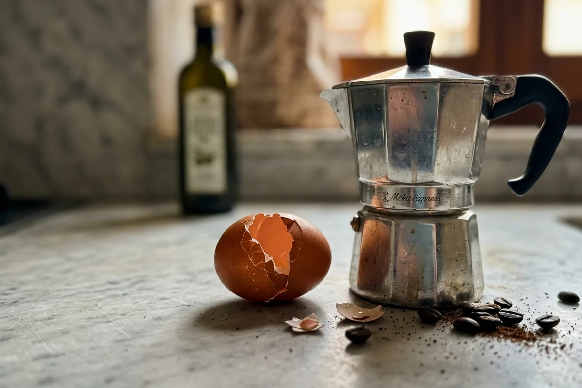 Metti un guscio d'uovo nell'acqua del caffè: il trucco segreto delle nonne marchigiane per un aroma mai sentito